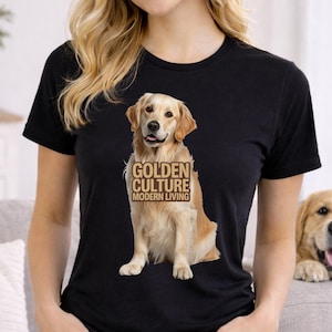 Camiseta Golden Culture Modern Living, ropa sofisticada para Golden Retriever, camiseta de estilo de vida para dueños orgullosos, declaración de raza premium