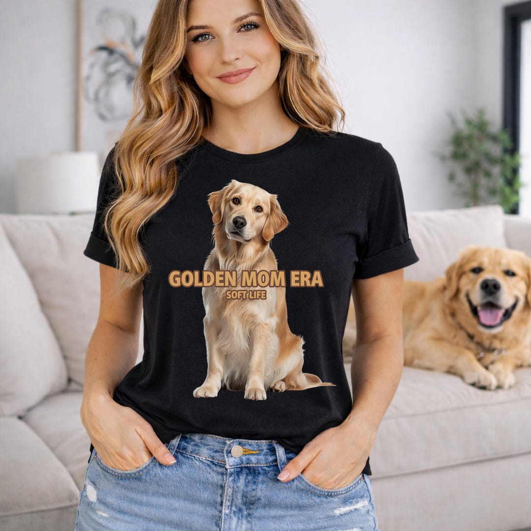 Golden Mom Era Soft Life T-shirt, Golden Retriever Mom Tee, Dog Mama ...