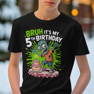 Funny Zombie 5th Birthday Shirt, Cute Kids Zombie Birthday Tee, Zombie Birthday Party Outfit, Cool 5th Birthday Gift, Zombie Lover Gift