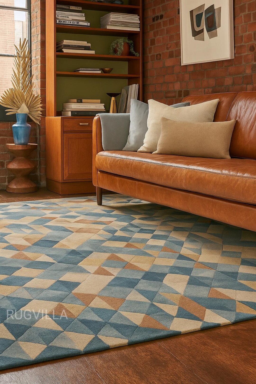 9x12 Nordic Star Quilt Pattern Modern Ivory Grid Abstract Hand-tufted ...
