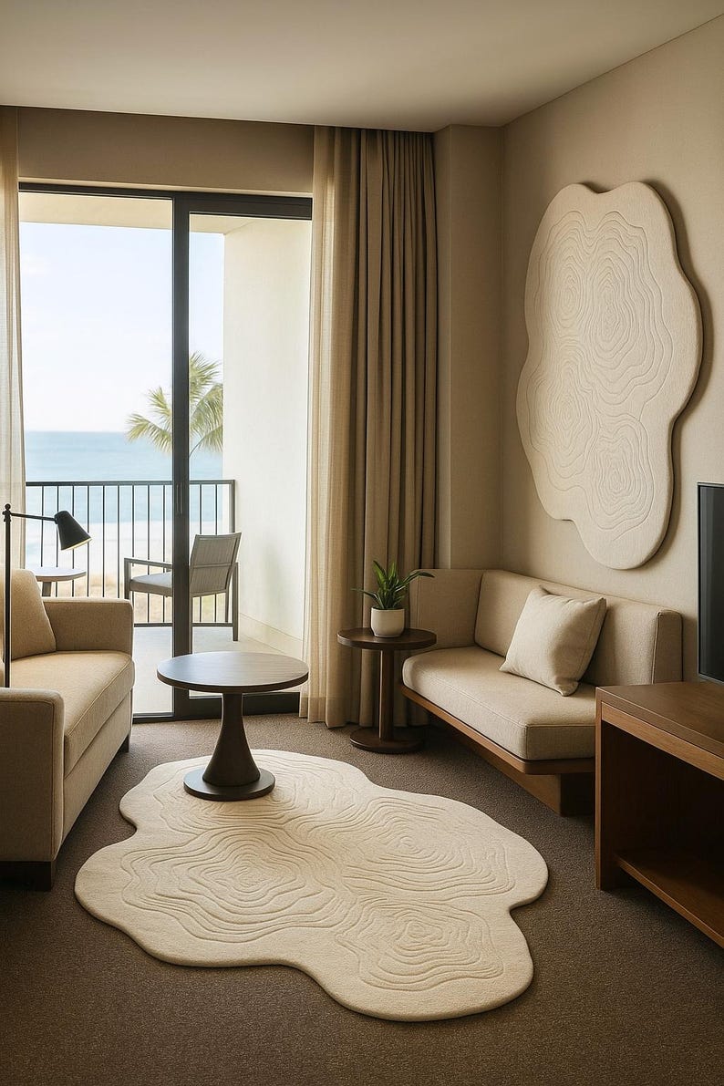 Monorail Ivory Shaped Hand-tufted Rug | for Bedroom and Any Living ...