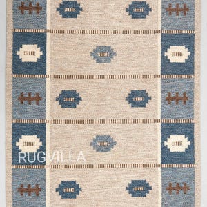 Swedish Inspired kilim Handmade Rug Scandinavian Flatweave Modern Meets Earth Tone Elegance For any Living room Minimalist & Oriental Decor