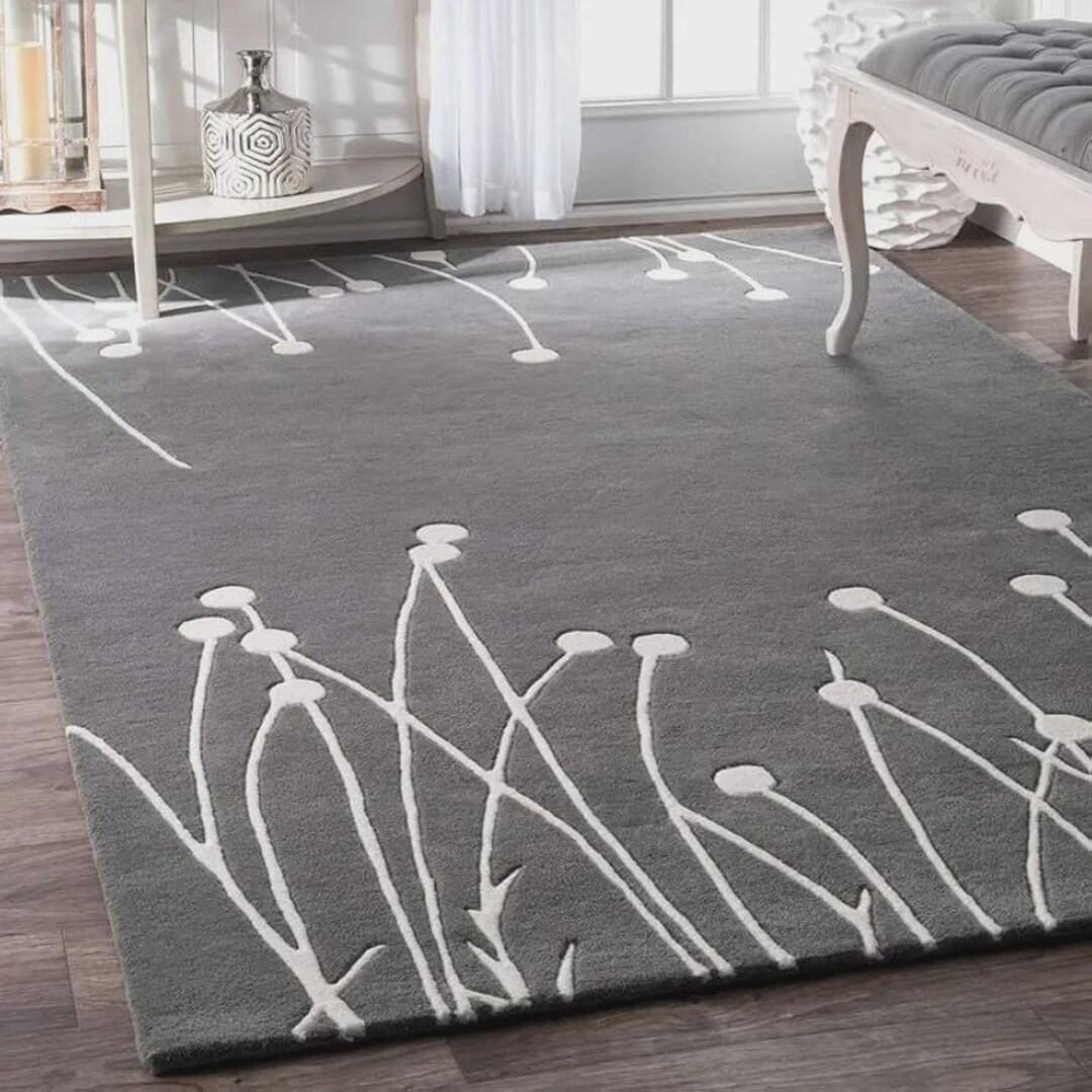 Gray Modern Hand Tufted Area Rug | Bedroom Rugs, Living Room Rugs ...