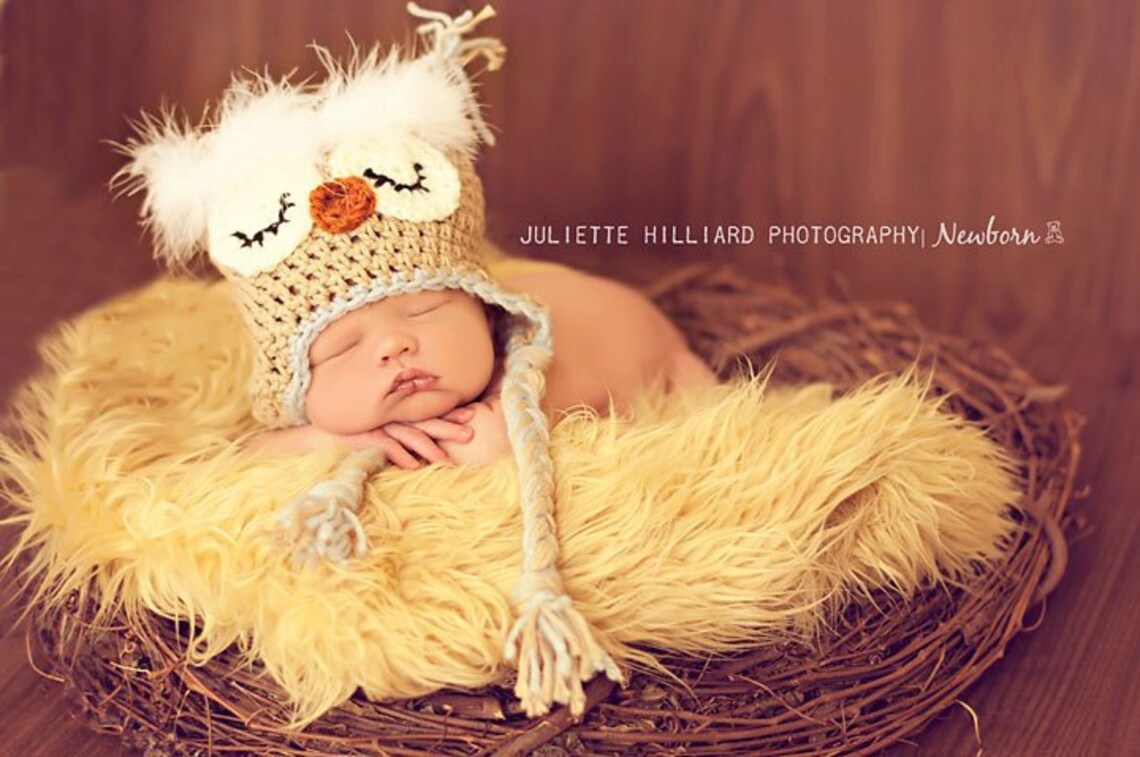 Owl Hat Baby Owl Hat Crochet Owl Hat Sleepy Owl Hat - Etsy