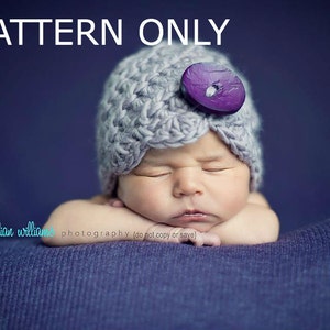 crochet hat pattern - Scallops and swirls beanie - crochet pattern - photo prop pattern - baby girl hat