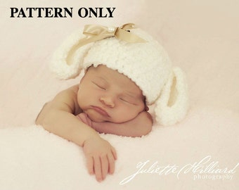 crochet patterns, crochet hat patterns, lamb hat pattern, lamb beanie pattern, crochet beanie patterns, lamb photo props, photo prop pattern