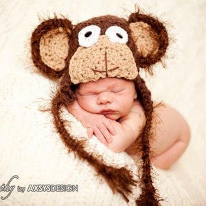 monkey hat, monkey costume, baby boy hats, monkey photo props, monkey halloween costume, newborn monkey hat