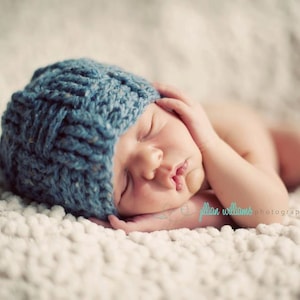 Crochet Woven Hat Pattern Hat crochet pattern Baby boy hat patterns photo prop patterns baby boy clothes patterns image 1