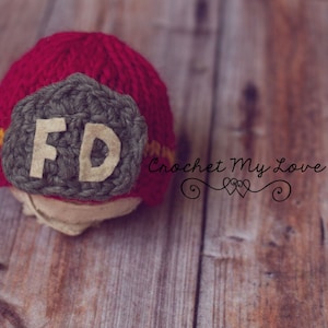 fireman beanie, fireman photo prop, firefighter hat, boys fireman hat, fire man beanie