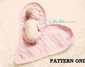 CROCHET PATTERN- Photography Heart Mat - photo prop crochet pattern