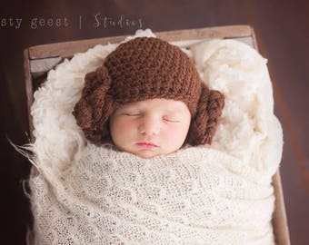 Princess Leia hat, star wars photo prop, princess Leia costume, halloween costume, baby girl hats, princess leia hats