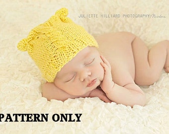 knitting pattern, knitting hat pattern, hat knitting pattern, baby girl hat patterns, photo prop patterns, bear hat pattern, beanie patterns