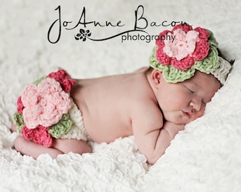 baby girl clothes - fancy flower diaper cover - baby girl diaper cover - girl headbands - girl prop set - photo prop- baby shower gift