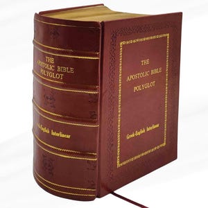 Den apostoliska bibeln Polyglott grekisk engelsk interlinjär läderinbunden utgåva