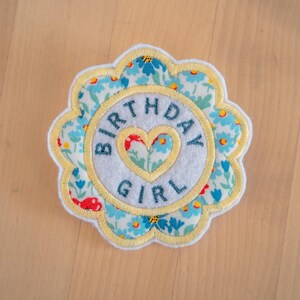Personalised Birthday Badge / Pin for Girls and Boys - Embroidered Felt ...