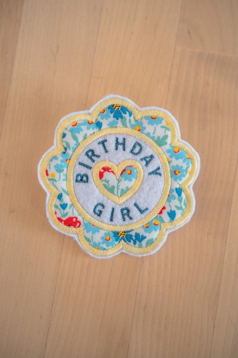 Personalised Birthday Badge / Pin for Girls and Boys - Embroidered Felt ...