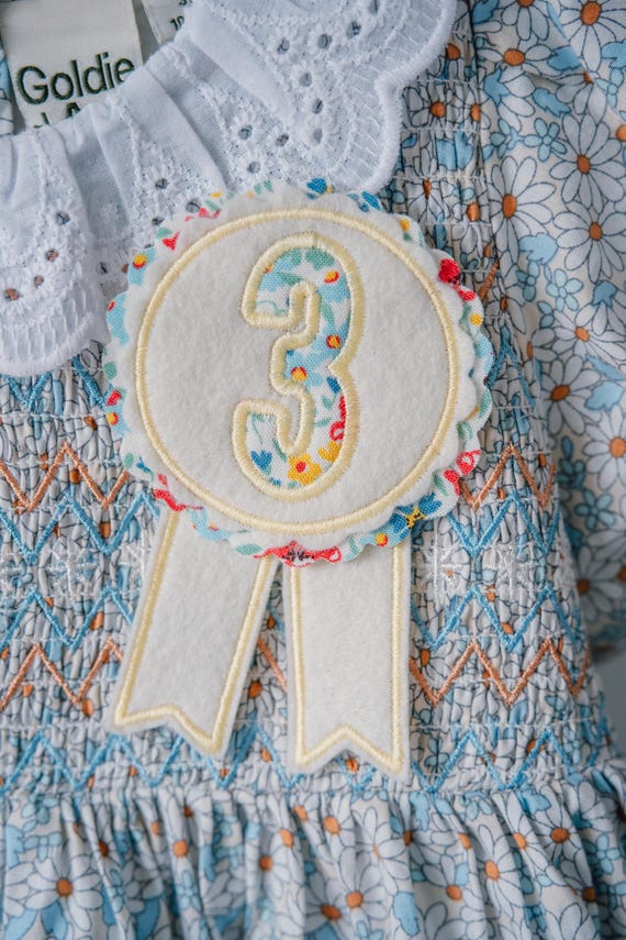 Personalised Birthday Badge Pin - Felt & Co-ordinating Appliqué Number