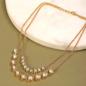 Elegant Kundan Necklace with Earrings for Women – Handcrafted Ethnic Jewellery, Ideal for Weddings & Celebrations, Gift for Her