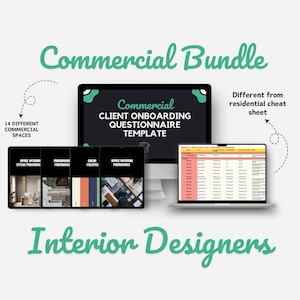 Commercial Onboarding Questionnaire Template - Interior, project management, design process, editable, canva template, interior designer