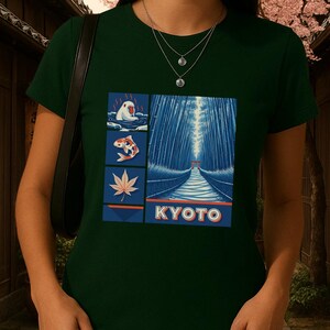 Japanese Nature Graphic Tee: Kyoto Travel Souvenir
