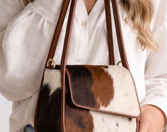 Handmade Cowhide Hair-On Sling Bag | Stylish Shoulder Bag | Unique Leather Crossbody purse