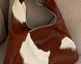 Handcrafted Cowhide Hair-On Bag – Small Cow Print Purse – Calf Hair Mini Crossbody Bag