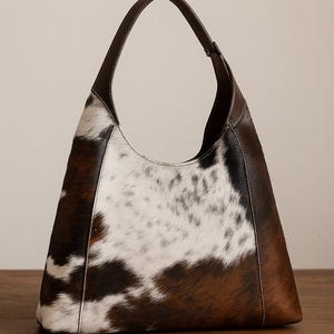 Handcrafted Cowhide Hobo Bag: Western Hair-On Leather Purse