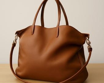 Brown Leather Tote Bag: Spacious, Durable, Versatile Design