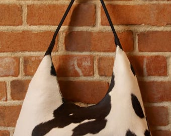 Cowhide Hobo Bag: Western Hair-on Hide, Boho Style