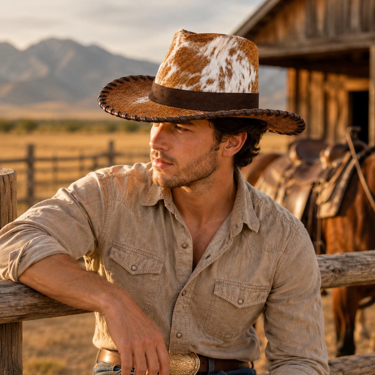 Horsehide Cowboy Hat - Etsy
