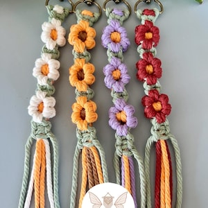 Handmade macrame flower keychain