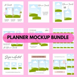Editable Planner Mockup, Digital Shop Etsy Listing Template, Canva Mockup Bundle, Printable PDF Insert Mockup, Sell Printables on Etsy
