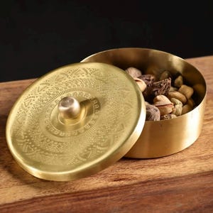 Pure brass  Indian traditional masala box spice box jar | masala dani | spice box