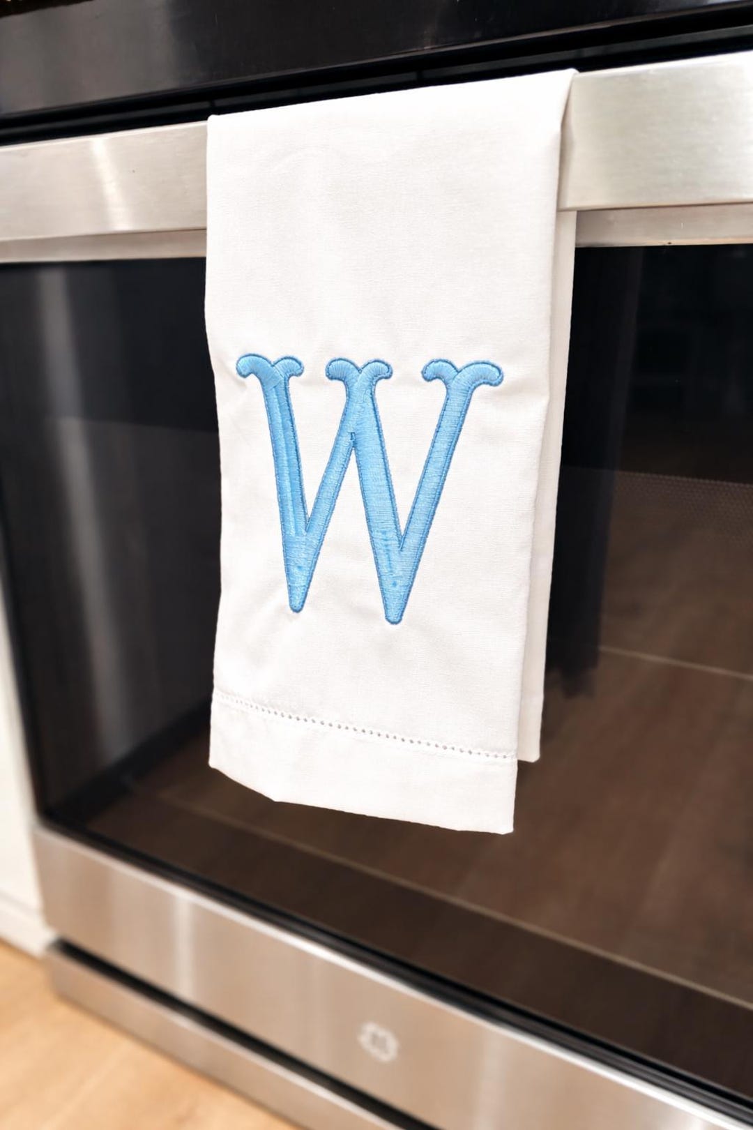 Initial Embroidered Tea Towel