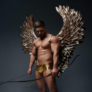 Golden Angel Wings: Handmade Photo Prop, Fairytale Costume (58x58 inches