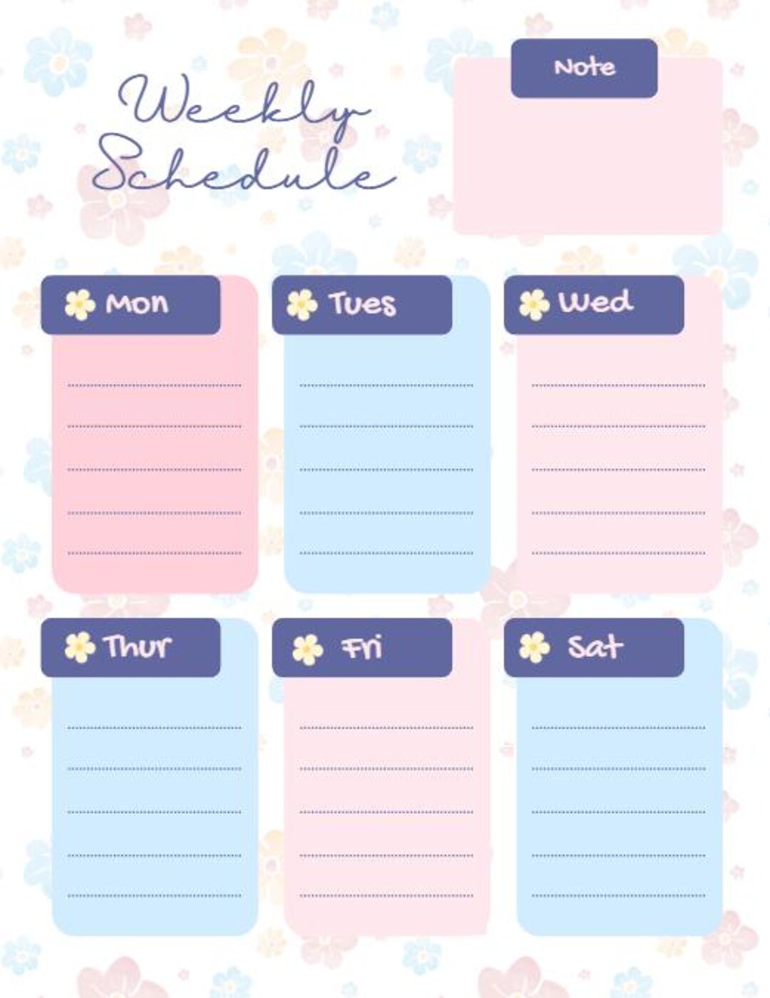Floral Weekly Planner – A4 Printable - Etsy