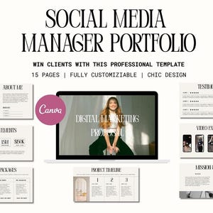 Portfoliomall för sociala medier-hanterare | Chic, minimalistisk, elegant | Lätt anpassningsbar