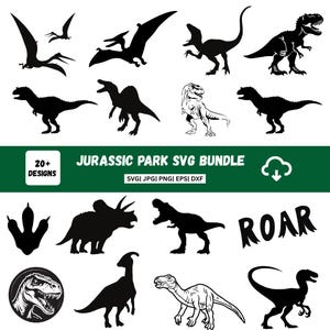 Jurassic Park Dinosaur svg Bundle, Birthday Pack, Jurassic park, kids dinosaur svg, t-rex svg, Dinosaur Bundle svg for Cricut And Silhouette