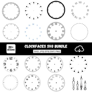 Clock Face Svg Bundle, Clock face Clipart, Clock face Svg for Cricut, Clock face Svg cut files, clock face silhouette