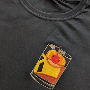 The Old Fashioned Embroidered Graphic Tee 100% Cotton