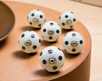 Handgeschilderde boho-keramische knoppen: kastladegrepen