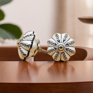 Ceramiczne gałki w stylu vintage | Dekoracyjne uchwyty do szuflad | Ręcznie robione uchwyty do szafek w stylu boho | Unikatowe gałki meblowe