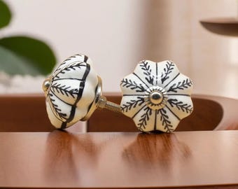 Vintage Style Keramik Knäufe | Dekorative Schubladenknäufe | Handgefertigte Boho Schrank Griffe | Einzigartige Möbelknöpfe