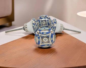 Handgeschilderde keramische knoppen: boho kastladegrepen