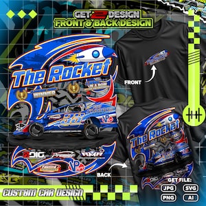 Custom Racing Car T-Shirt Design: Personalized Vector Illustration