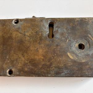 Reclaimed Large Solid Brass Victorian Rim Lock | Antique Door Hardware