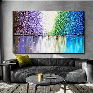Original acrylic hand painting on canvas,XXL size modern interior by JMOriginalArtStudio Ready to ship