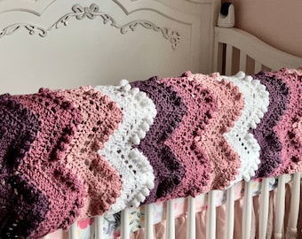 Crochet Gradient Wave Baby Blanket