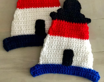 Set of Nauset Lighthouse Potholders, Handmade
