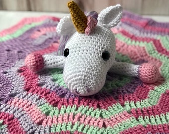 Handmade Unicorn Baby Lovey Blanket